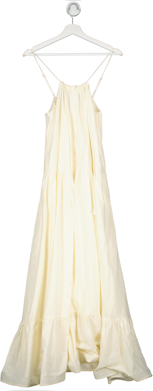 In The Style Cream Tiered Button Front Maxi Dress UK 10