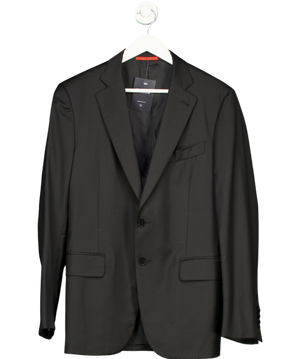 Isaia Napoli Black Aquaspider Wool Blazer UK M