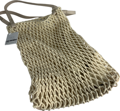 New Look Beige Cream Crochet Tote Bag