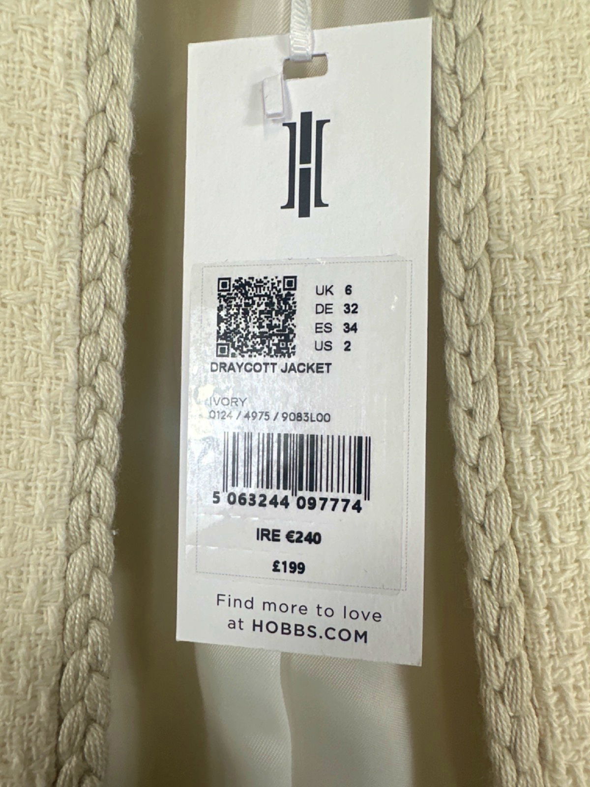 Hobbs Ivory Draycott Jacket Limited Edition UK 6