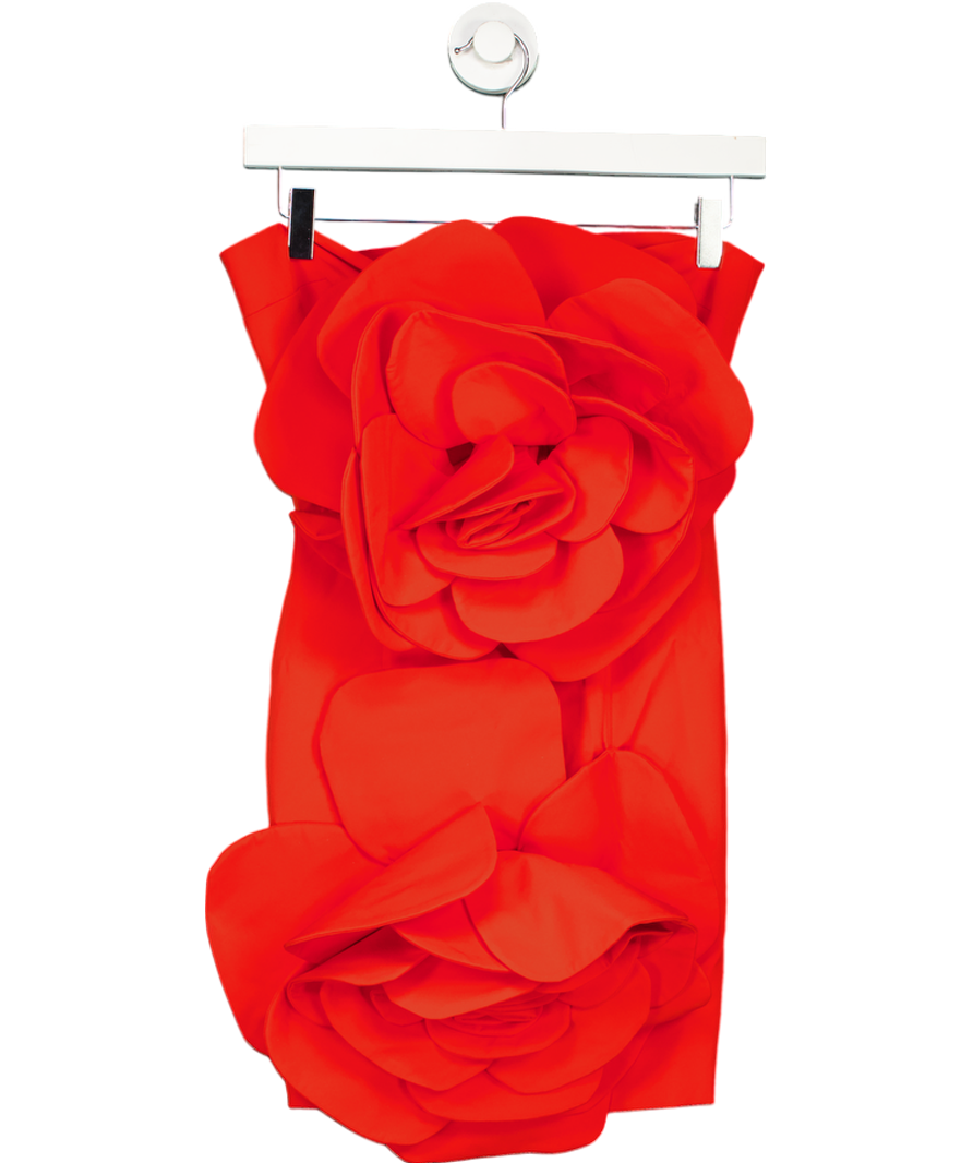 Miscreants Red Rosie Strapless Flower Dress UK 6
