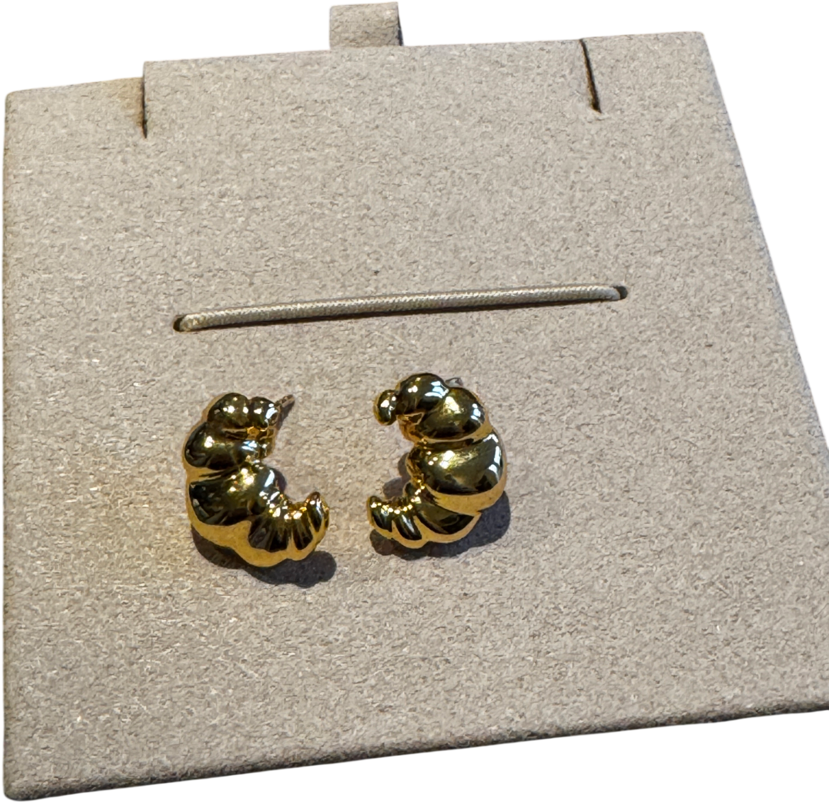 SUIHE 18k Yellow Gold Vermeil Over Sterling Silver Croissant Earrings One Size