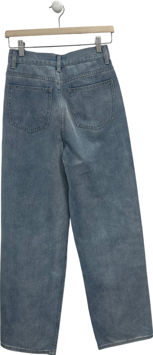 boohoo Blue Petite Basics Wide Leg Jean UK 8