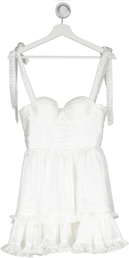 adeirlina White Fragrant Jasmine Mini Dress UK S
