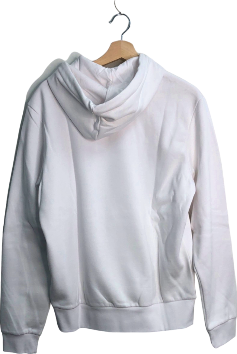 Lacoste White Classic Fit Hoodie UK M