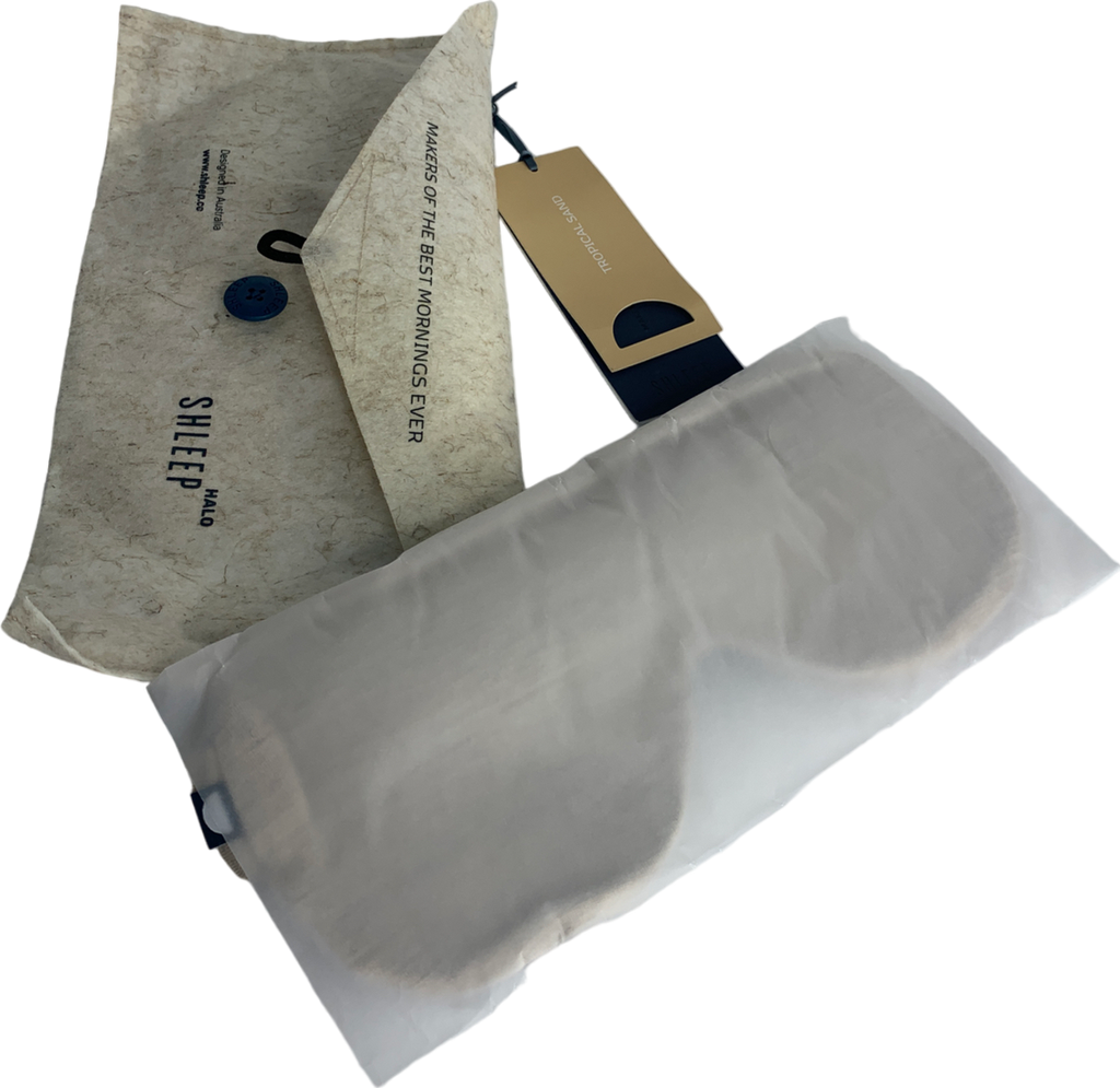 shleep Beige Knitted Sleep Mask One Size