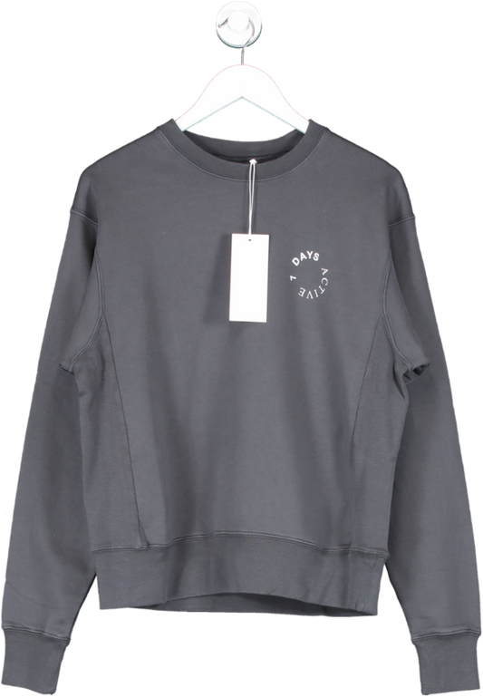 7 Days Active Grey  100% Organic Cotton Soft  Crewneck Sweatshirt BNWT UK XS