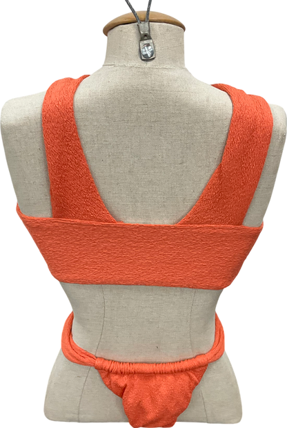 Beach city swim Verona Velvet Bikini Brief Bottoms Orange & Verona Velvet Halterneck Bikini Top UK M