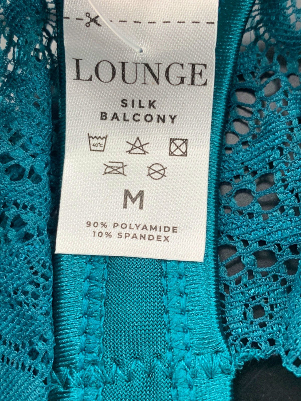 Lounge Teal Silk Balcony Knickers UK M