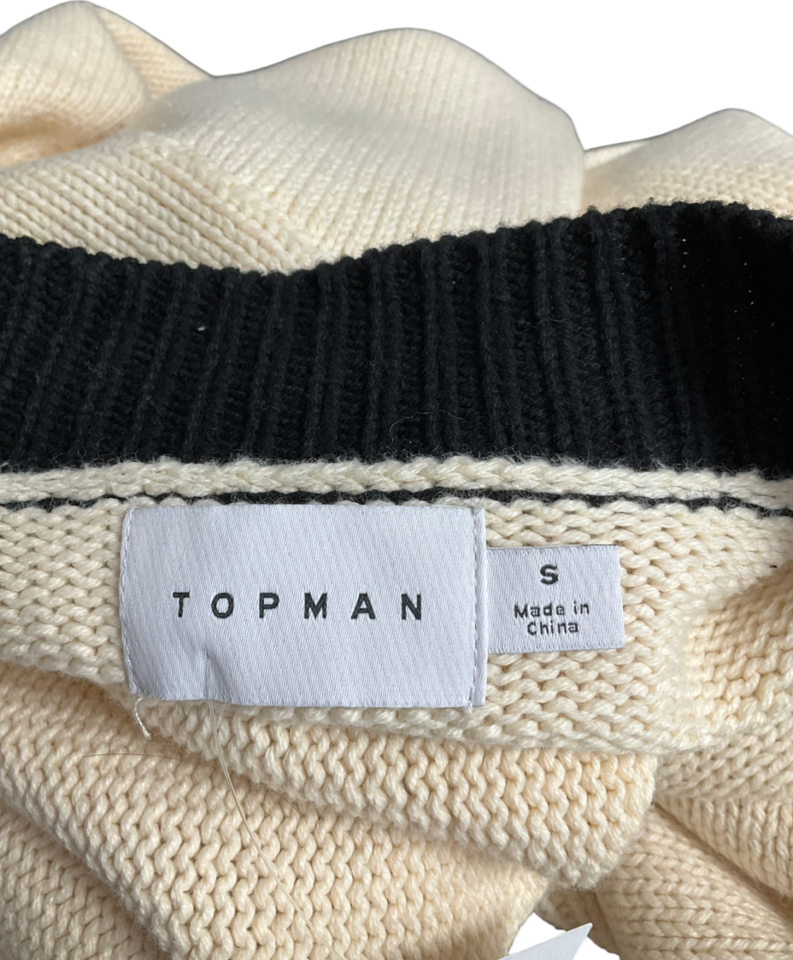 Topman Cream Oversized Collegiate Cardigan UK S