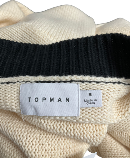 Topman Cream Oversized Collegiate Cardigan UK S