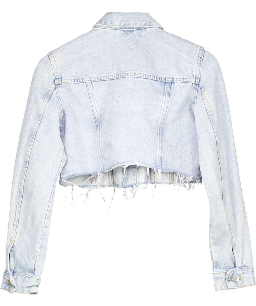 ZARA Blue Cropped Denim Jacket UK XS