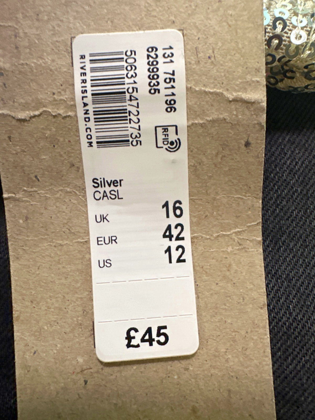 River Island Silver Sequin Skirt UK 16