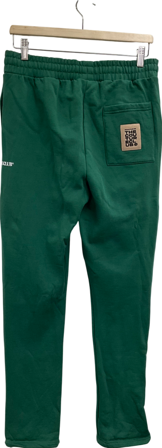 The Couture Club Green Raw Seam Straight Leg Joggers UK M