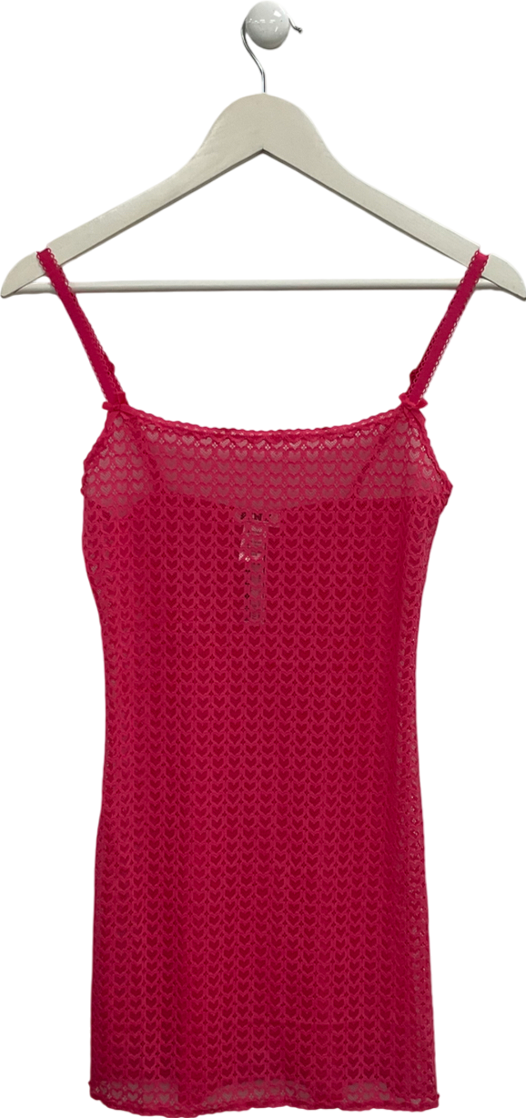 Victoria's Secret PINK Pink Double Bubble Heart Lace Slip Dress UK XS