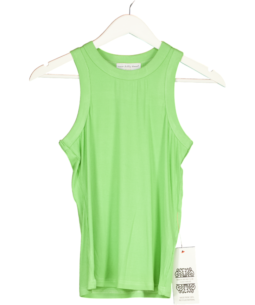 Never Fully Dressed Green Ribbed Tank Top UK M