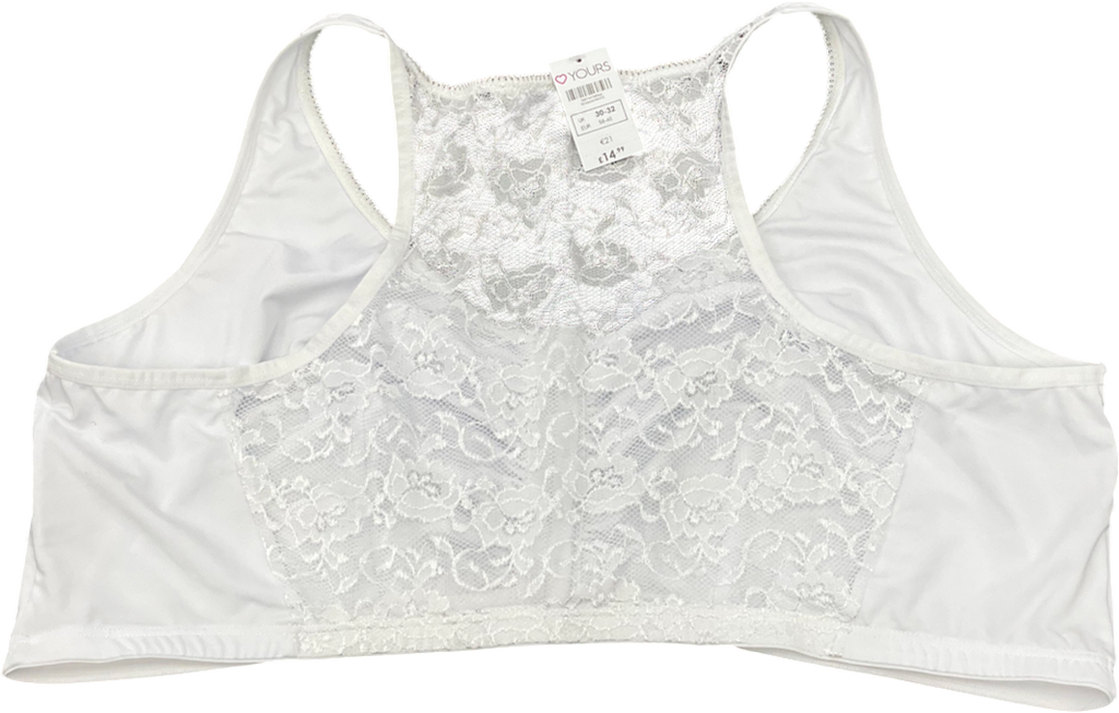 Yours White Lace Wirefree Bra UK 30