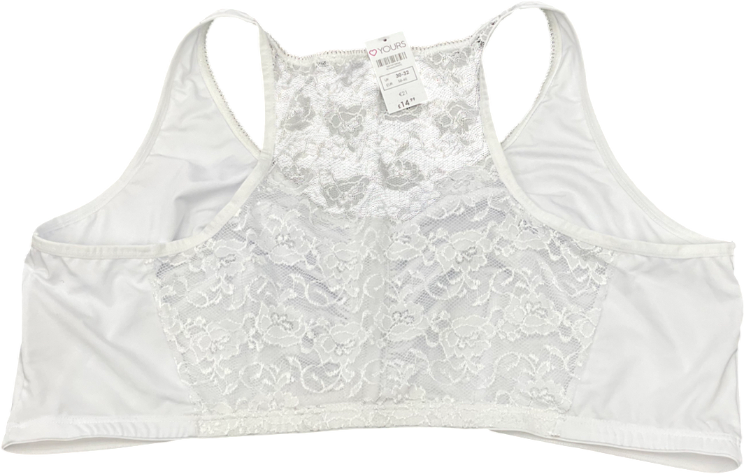 Yours White Lace Wirefree Bra UK 30