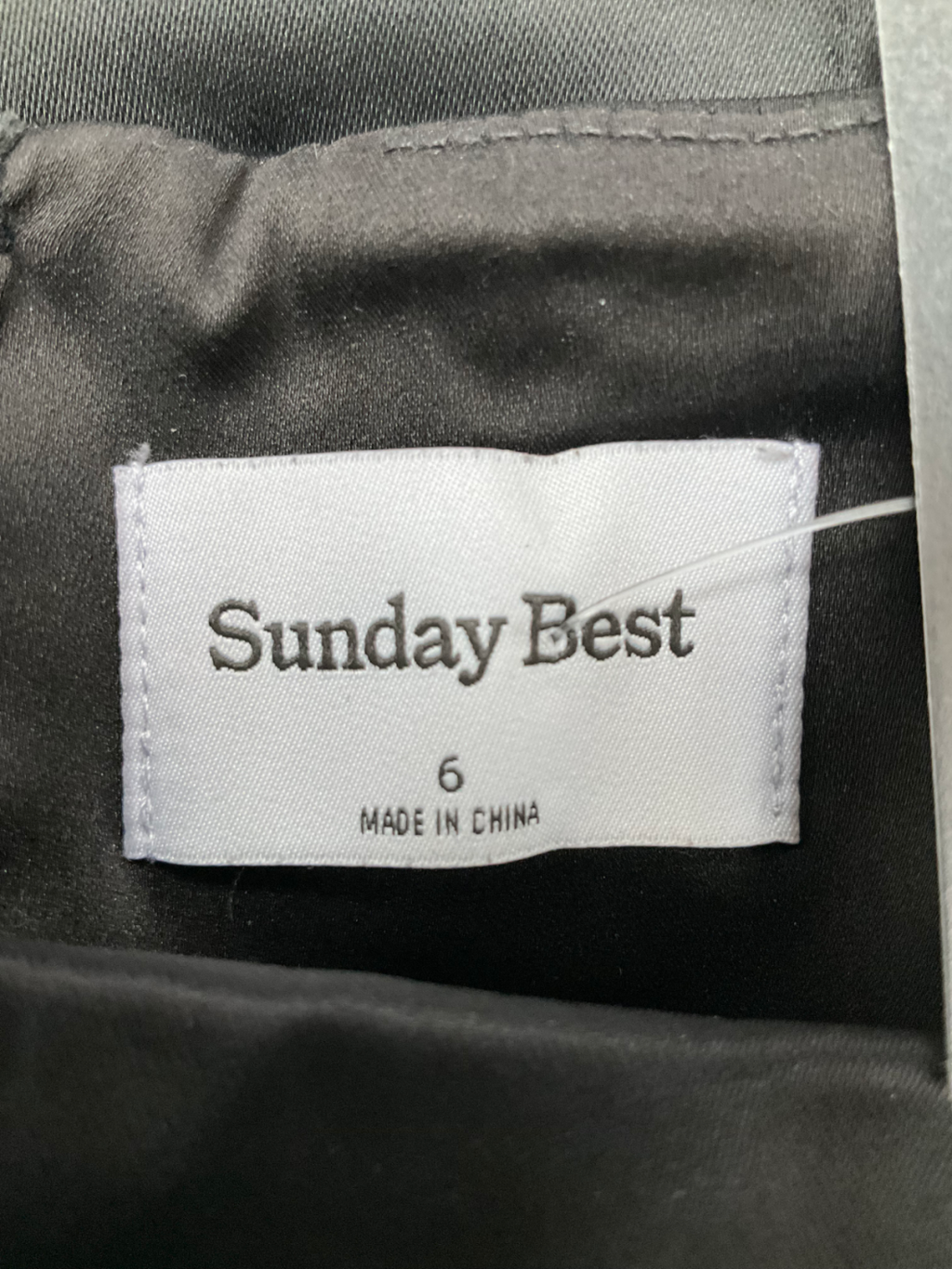 Sunday Best Black Satin Mini Dress UK 6