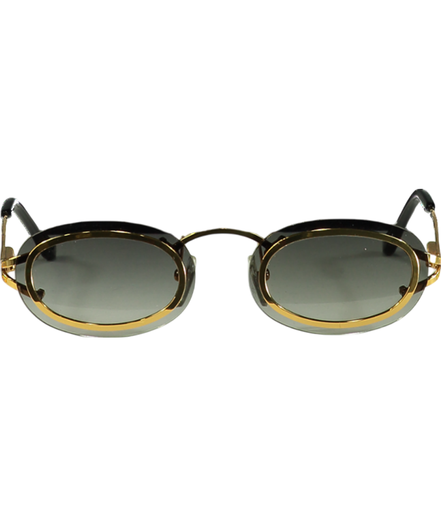 Vintage Frames Metallic Belly Rimless Drill Mount 24kt Sunglasses