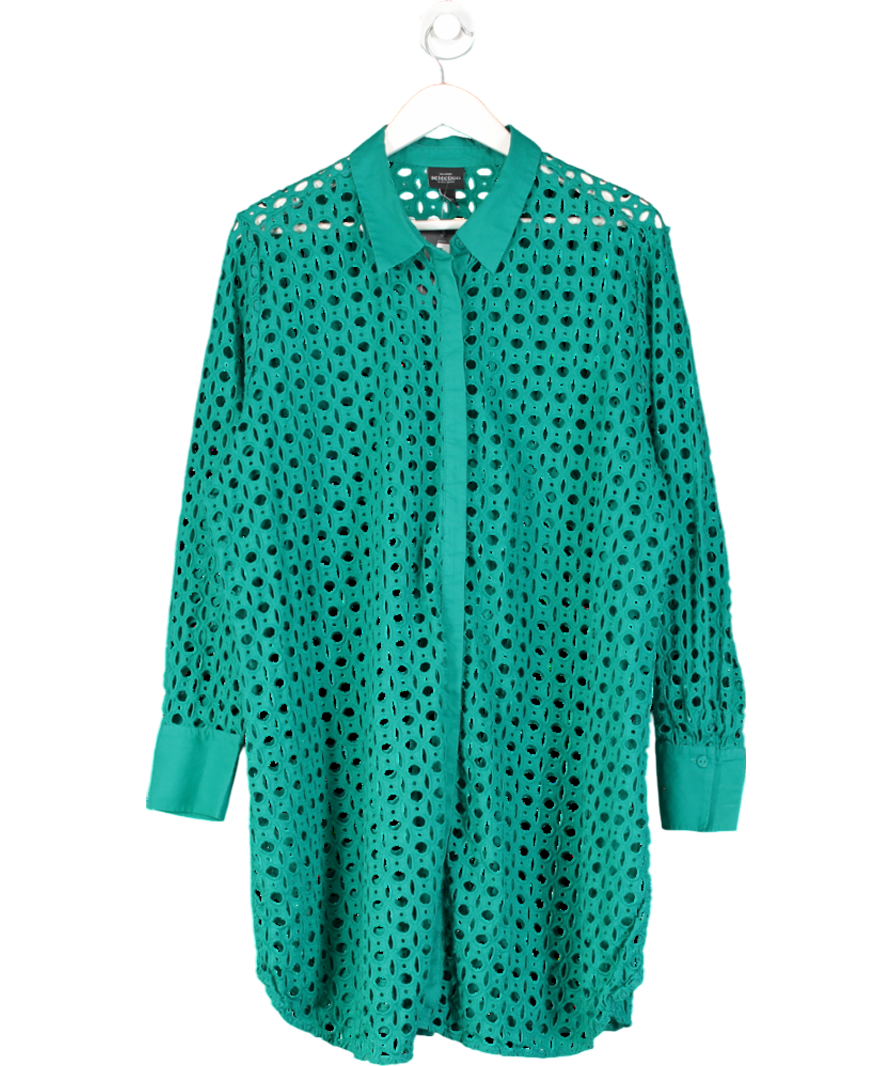 Ulla Popken Green Open Lace Shirt Dress UK 24