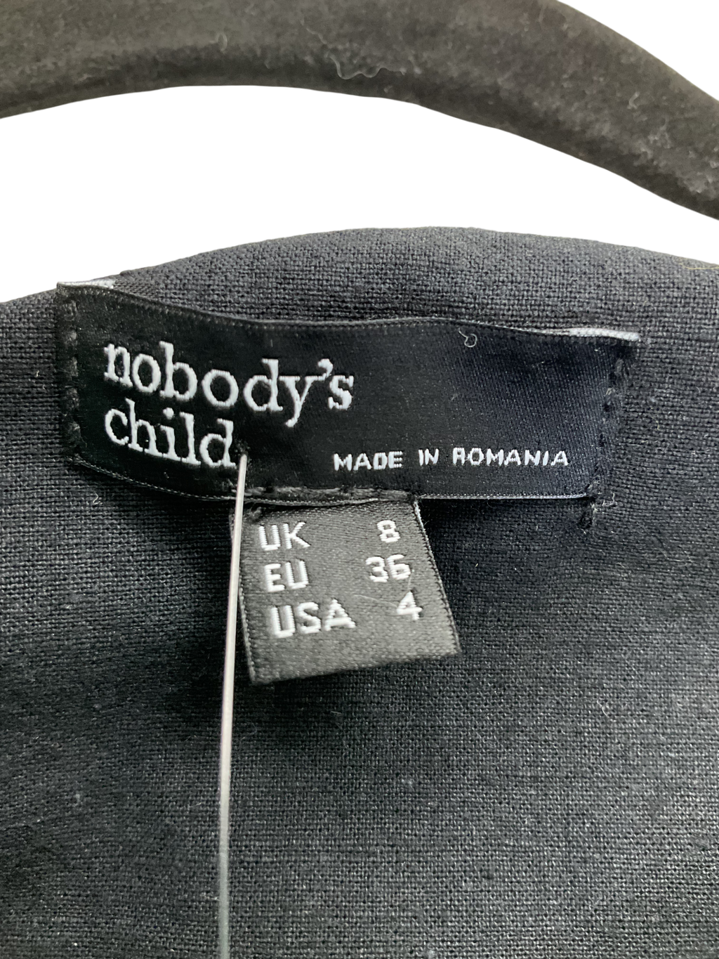 Nobody's Child Black Iinen-blend Longline Waistcoat UK 8