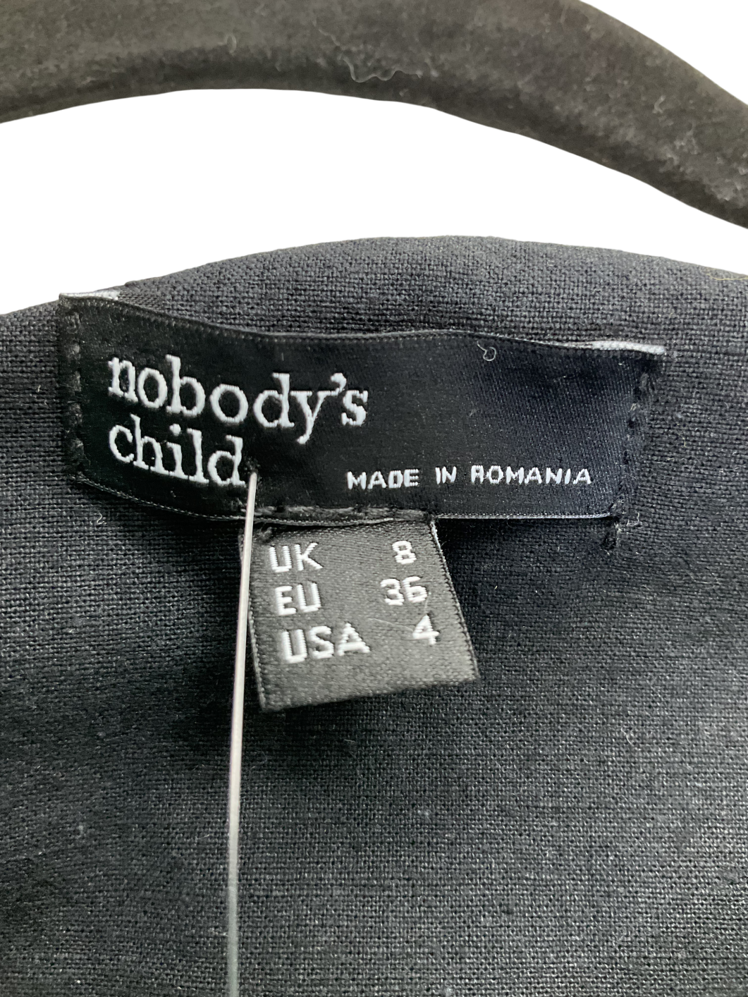 Nobody's Child Black Iinen-blend Longline Waistcoat UK 8