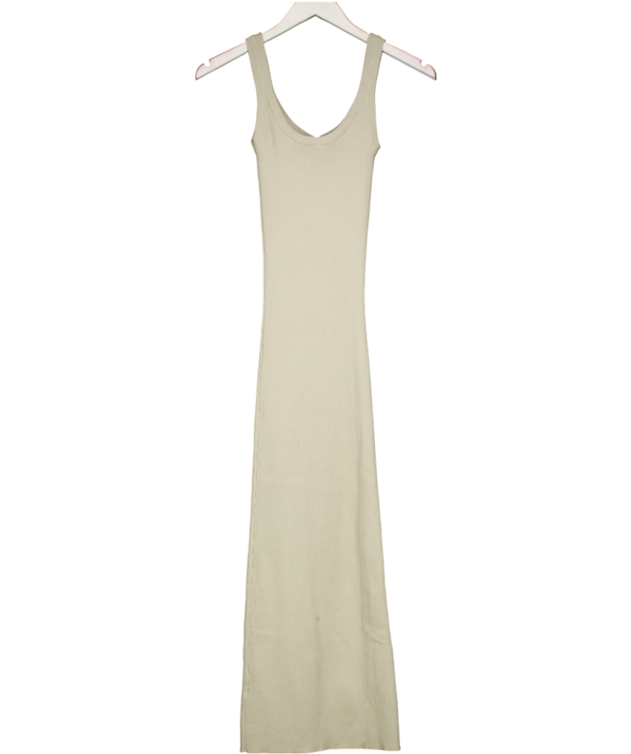PRETTY LAVISH Beige Sian Scoop Neck Knit Midaxi Dress UK XS