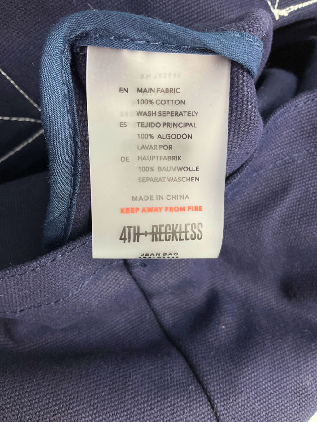 4TH RECKLESS Blue 4th Yacht Club Tote Bag UK One Size