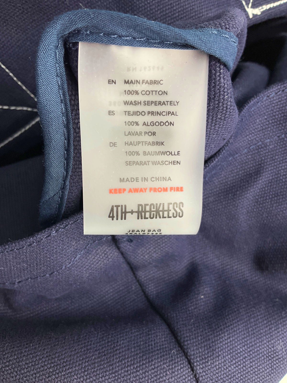 4TH RECKLESS Blue 4th Yacht Club Tote Bag UK One Size