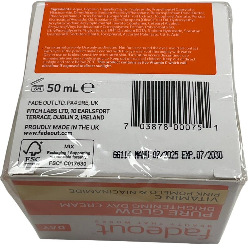 FADEOUT Pure Glow Brightening Day Cream 50ml