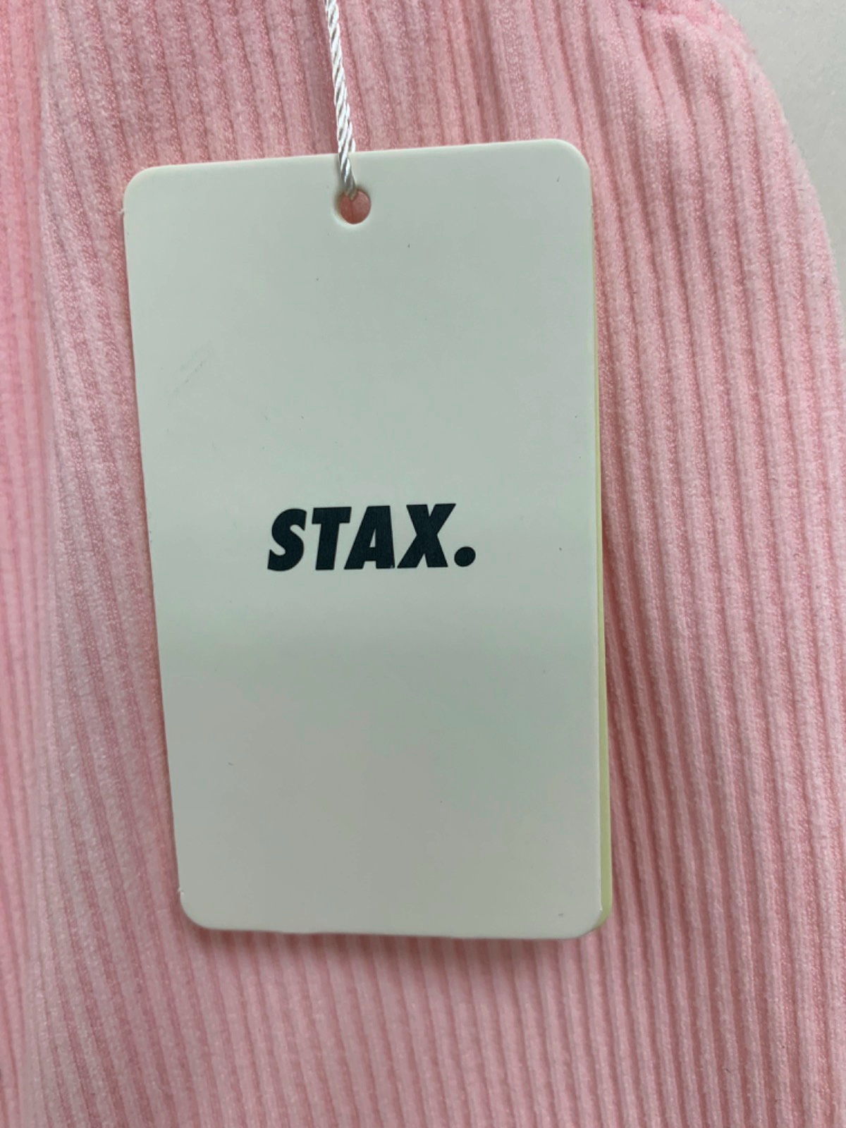 STAX Pink V5 Ribbed Crop Tank Top UK XS