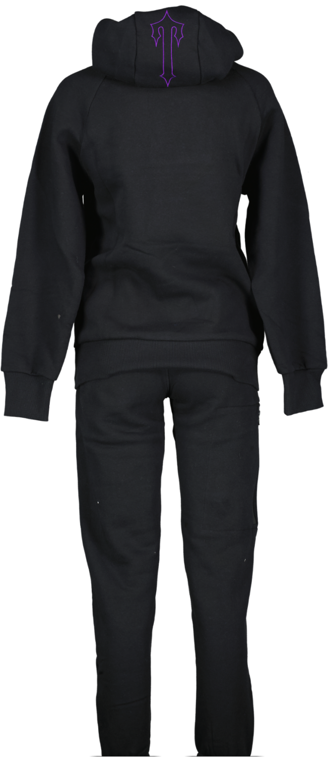 Trapstar Black Purple Chenille Decoded Logo Tracksuit UK XS