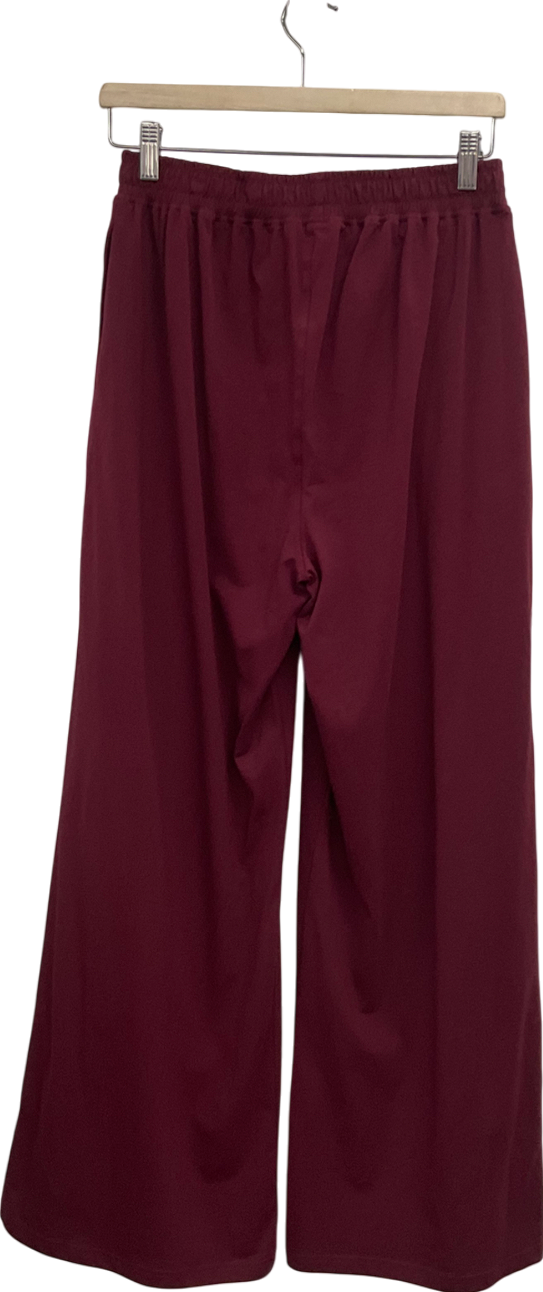 Six Stories Red Soft Wide Leg Lounge Trousers In Merlot UK S