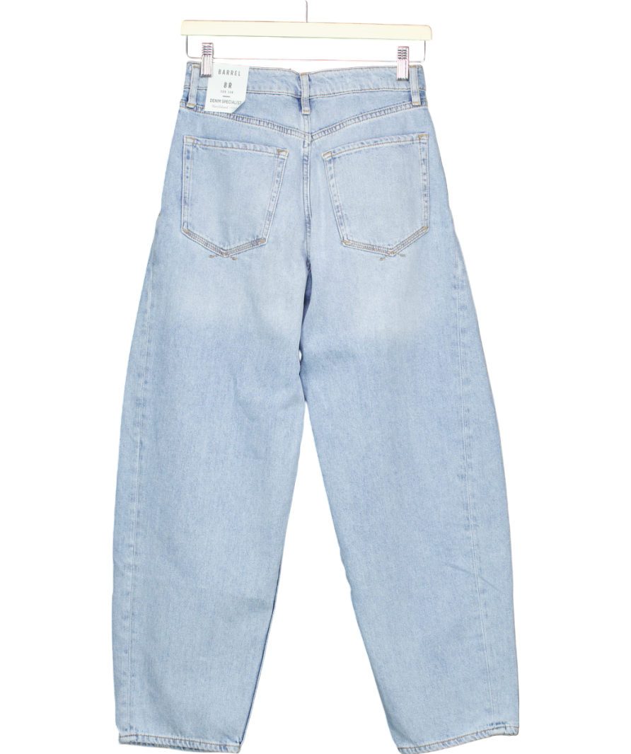 River Island Blue High Waisted Barrel Jeans UK 8