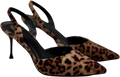 GIVANA Brown Leopard Sling Back Heels UK 6 EU 39 👠