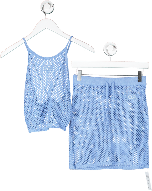 OceansApart Blue Lilou Crochet Top & Skirt 2 Piece Set UK XS
