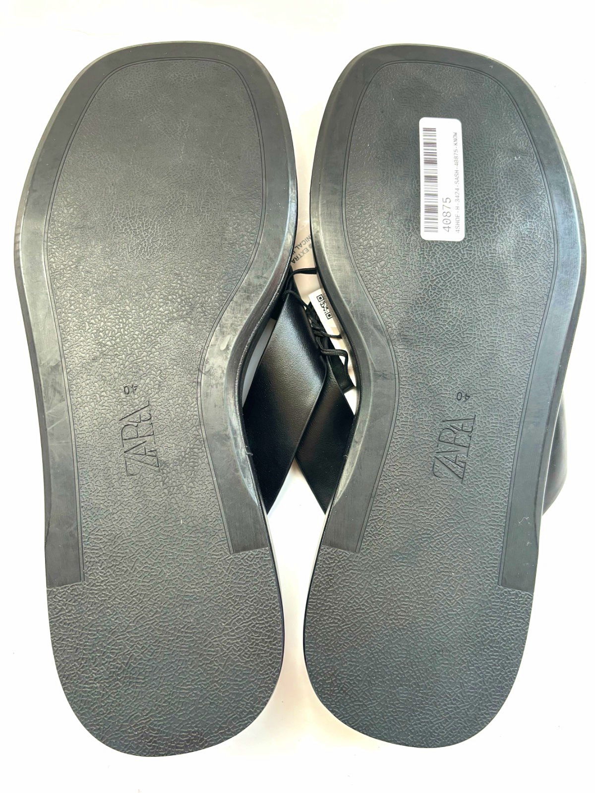 Zara Black Platform Flip Flops UK 7