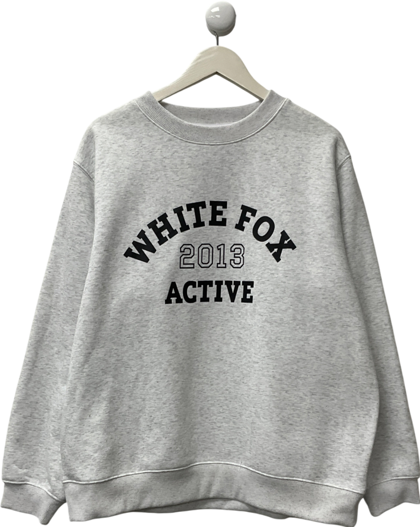 White Fox Grey Oversized 2013 Active Crew Neck UK L/XL