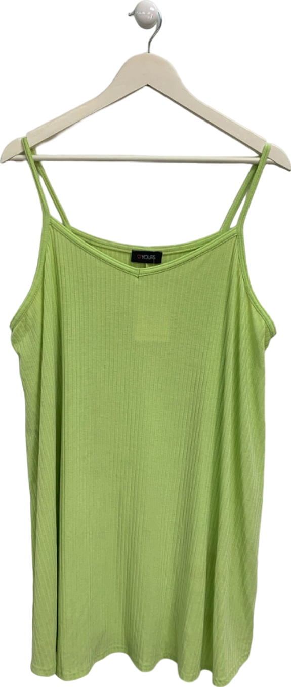 Yours Green Ribbed Cami Top UK 22-24