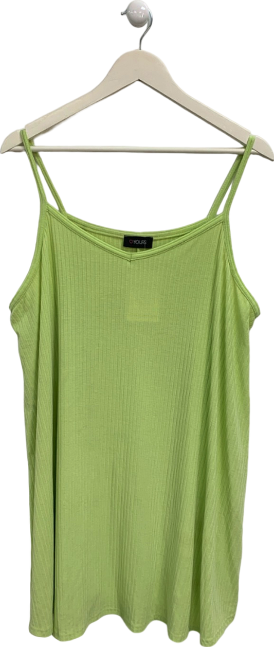 Yours Green Ribbed Cami Top UK 22-24