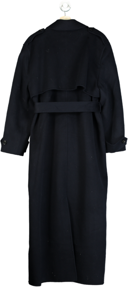 The Frankie Shop Navy Double-Breasted Trench Coat UK M