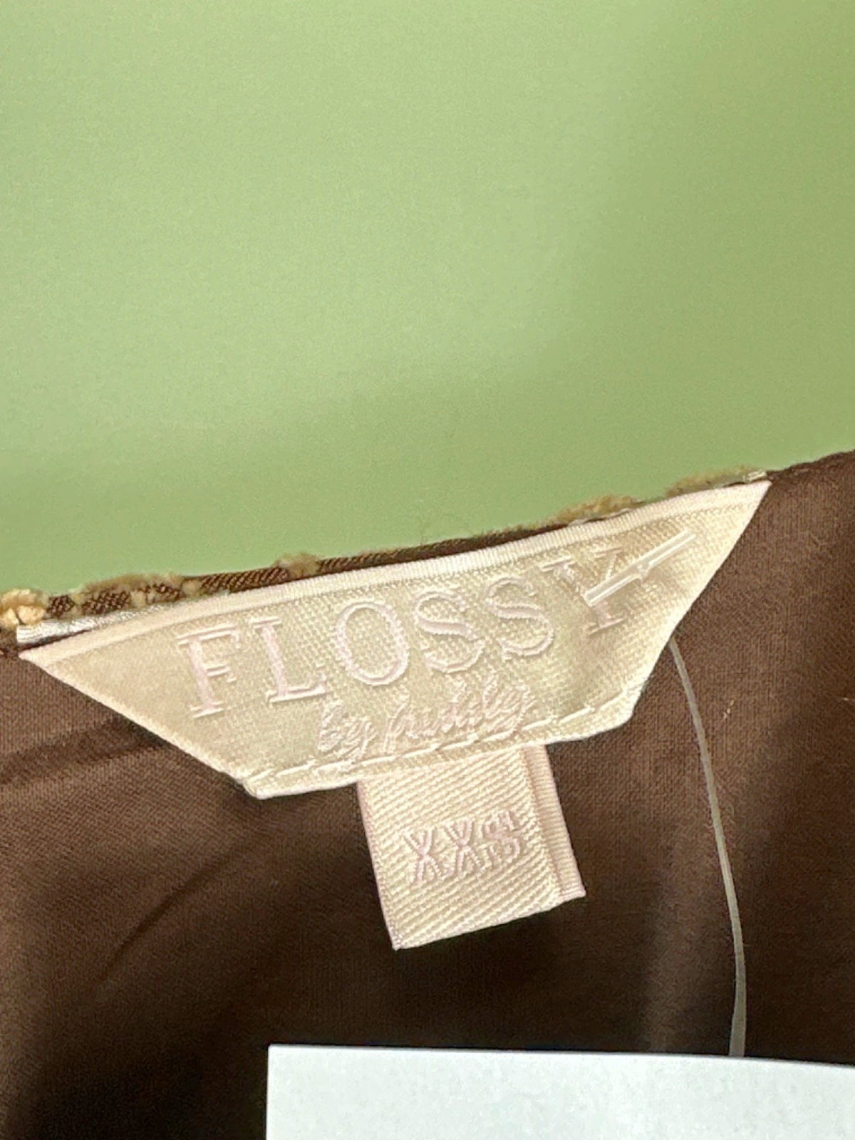 Flossy Brown Jacquard Dress UK XXS