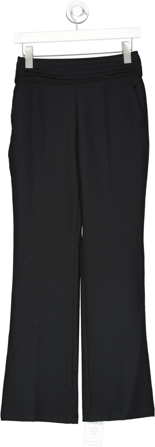 SHEIN Black Premium Viscose Pleated Waist Trousers UK XS