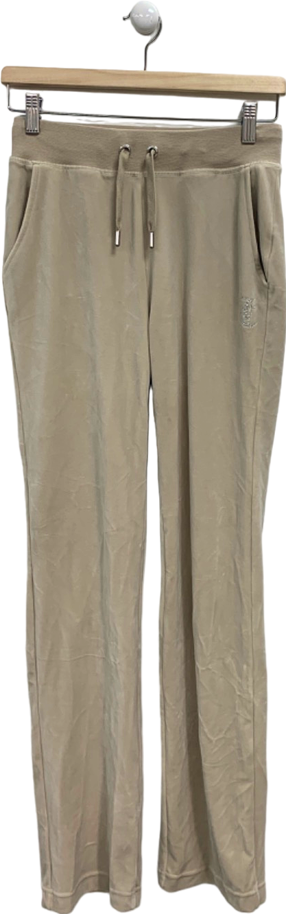 Juicy Couture Beige Velour Tracksuit Bottoms UK XS