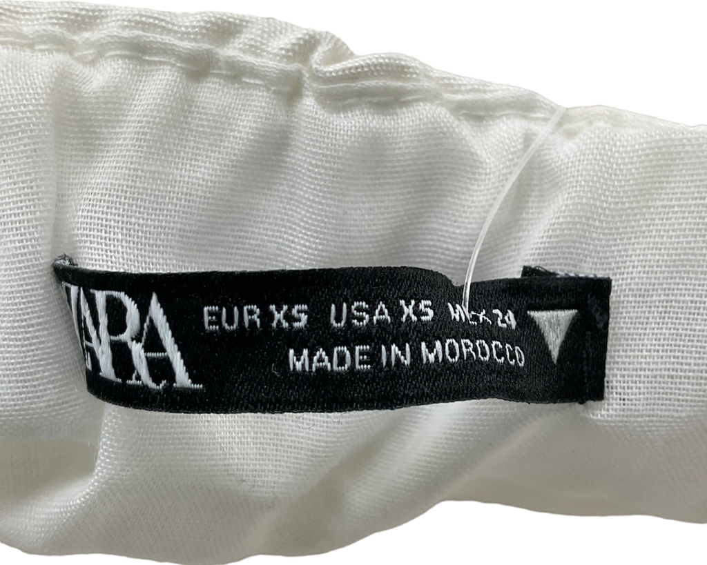 ZARA White Open Back Mini Dress UK XS