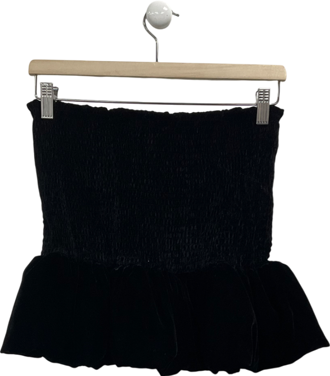 ZARA Black Velvet Bubble Skirt UK XS