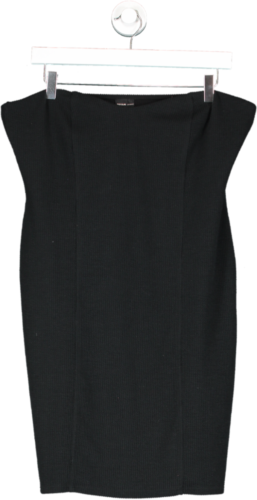 River Island Black Strapless Stretch Mini Dress UK 18