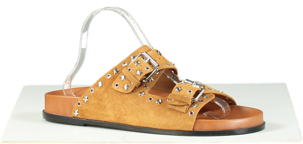 BiBi LOU Tan Studded Sandals UK 7 EU 40