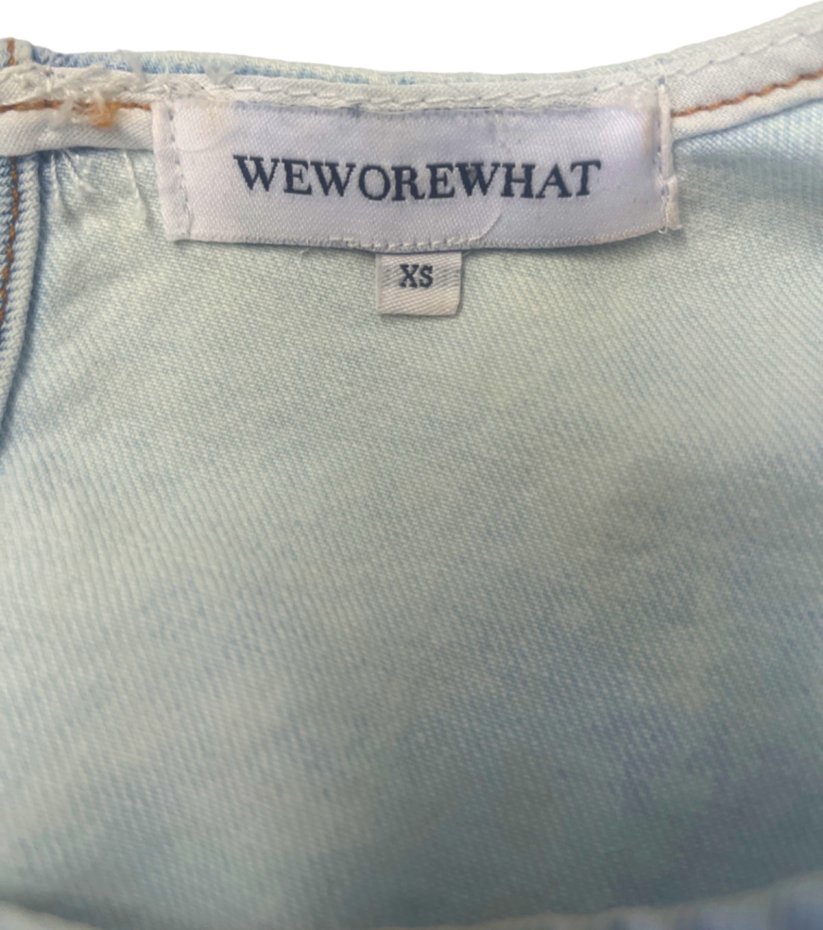 WeWoreWhat Light Blue Denim Crop Top UK 8